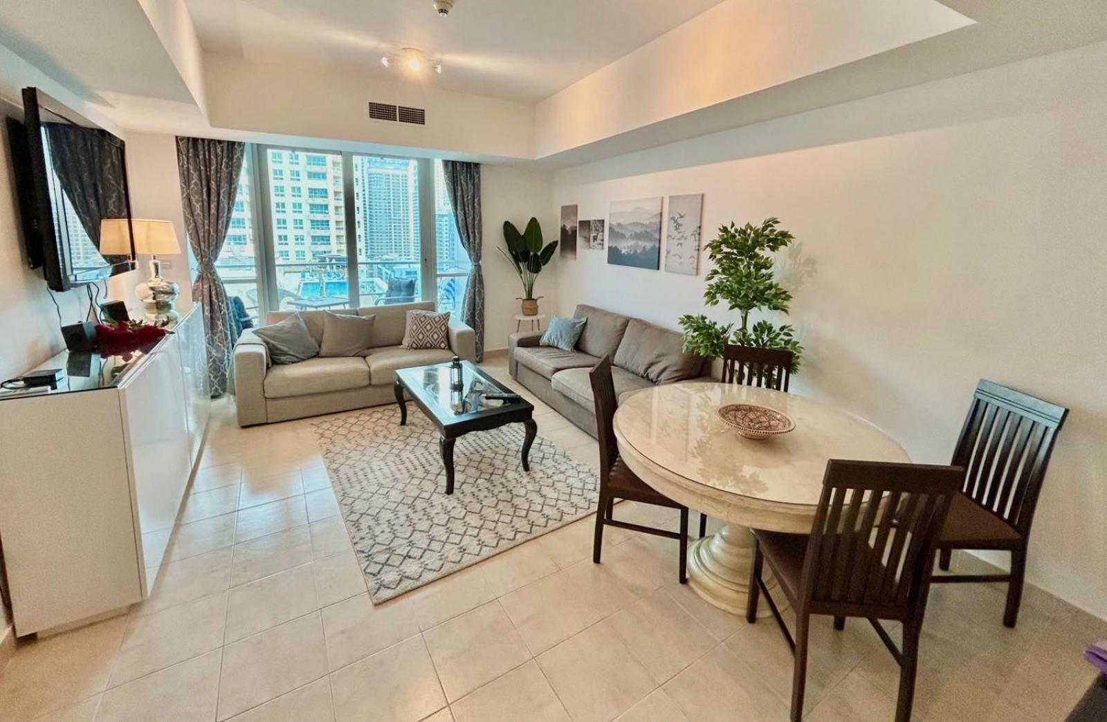 Marina View With Pool, Gym, Tennis Court, 5 Mins To Beach Dubai Esterno foto